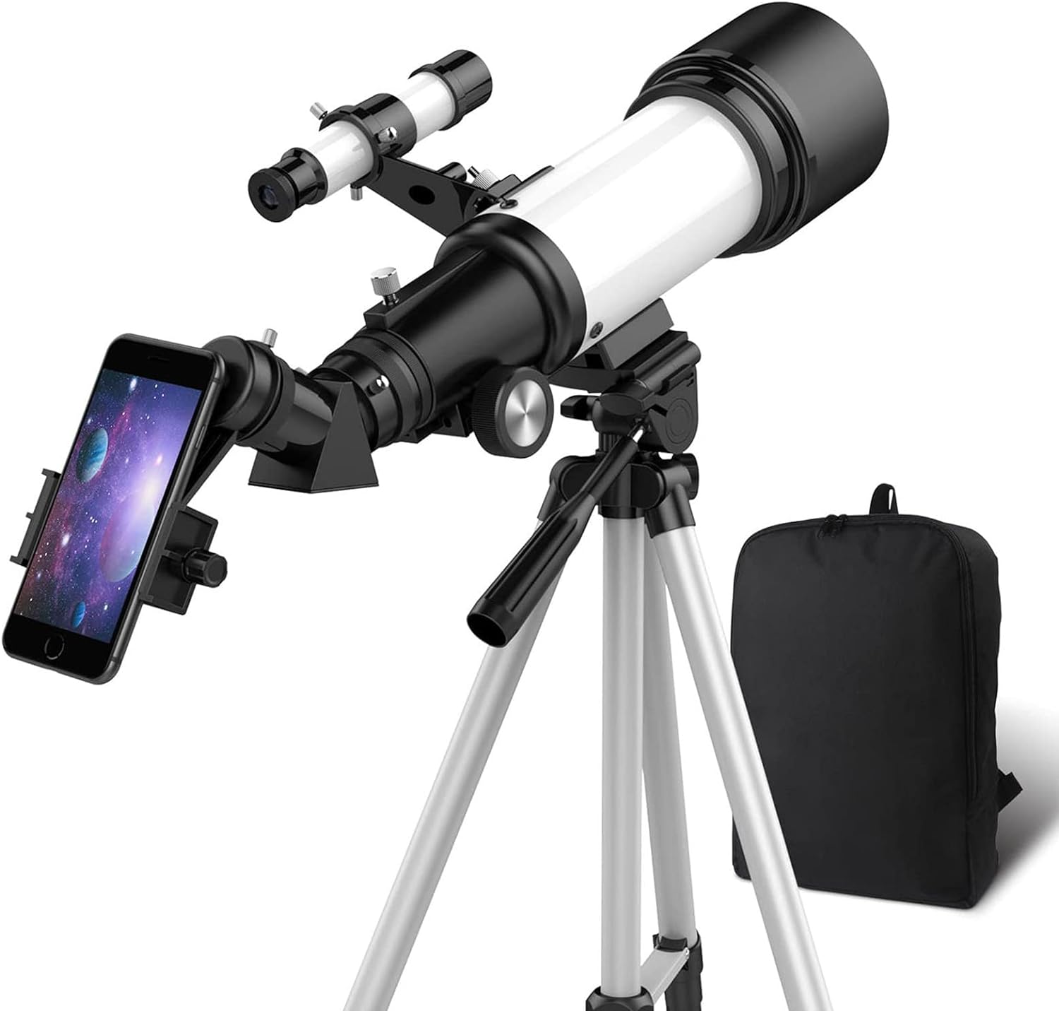 Starter Astronomical Telescope Zoom HD Smartphone Compatible w/ Tripod 70mm Kit