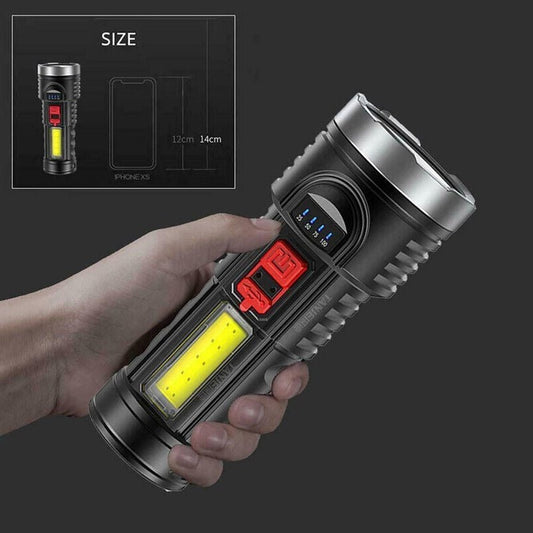 Super Bright Torch 6 Led Flashlight USB Rechargeable Tactical Light 120000LM