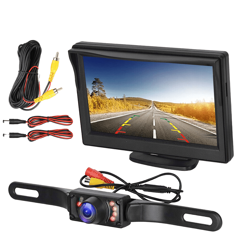 Reverse Camera Reversing Car Rear View Kit Waterproof with LCD Screen