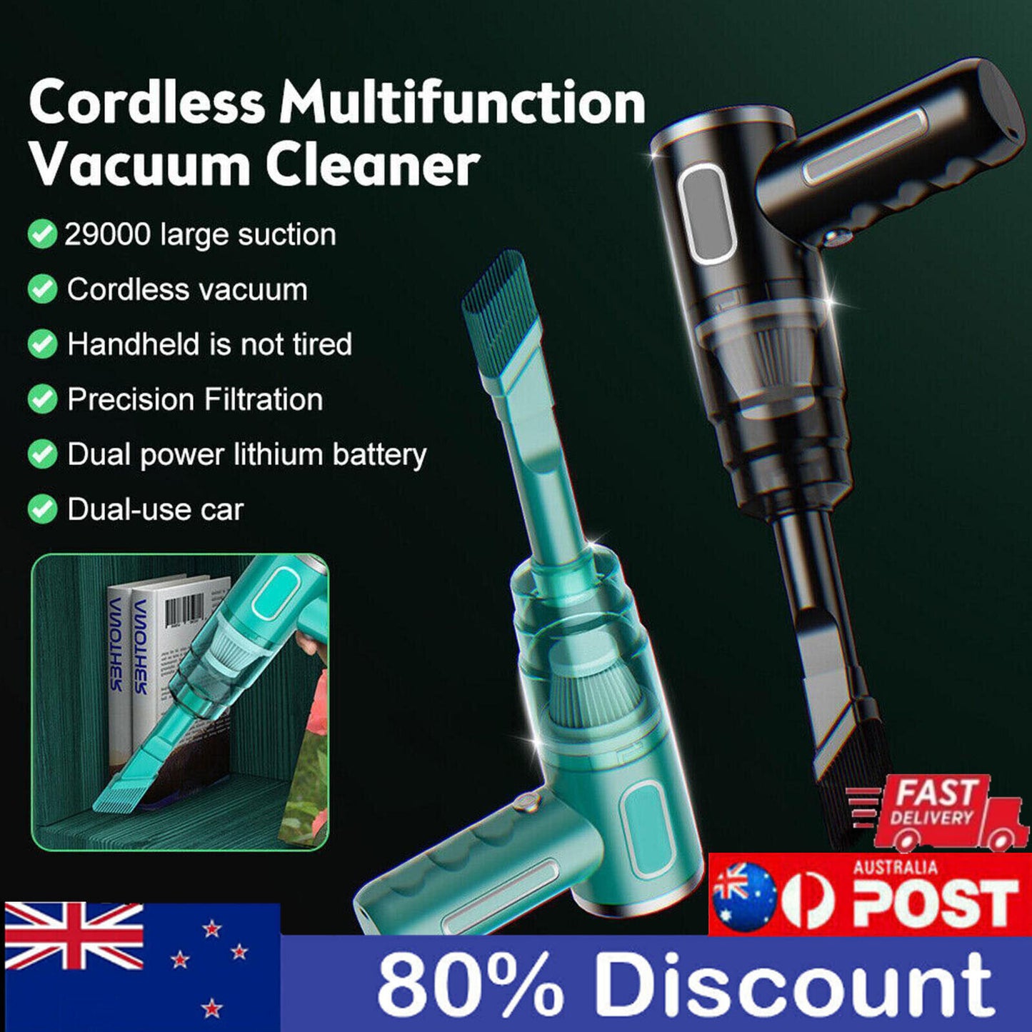 29000PA Mini Vacuum Cleaner Powerful Cordless Wet-Dry Car Handheld Home Pet NEW