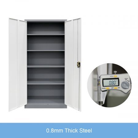 180Cm Safe Steel Locker File Storage Cabinet Cupboard W/4 Adjustable Shelf For Home,School,Gym.Lab