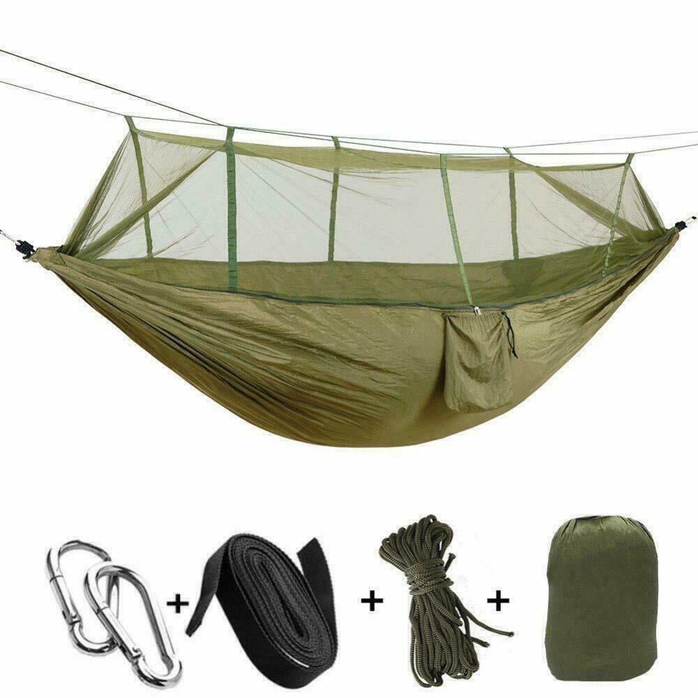Double Person Hanging Hammock Bed With Mosquito Net Swing Camping Outdoor Travel