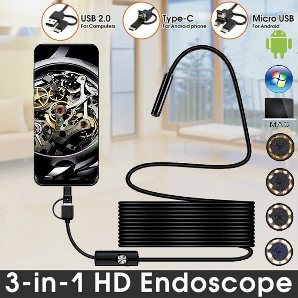 Megapixels HD USB C Endoscope Type C Borescope Inspection Camera for Android