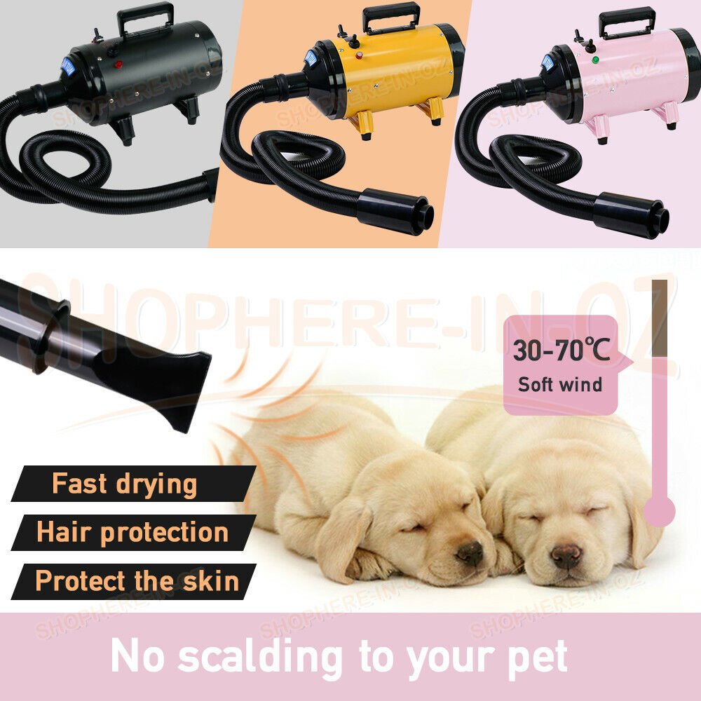 2800W Pet Hair Dryer Hairdryer Dog Cat Grooming Blaster Heater Adjustable Blower