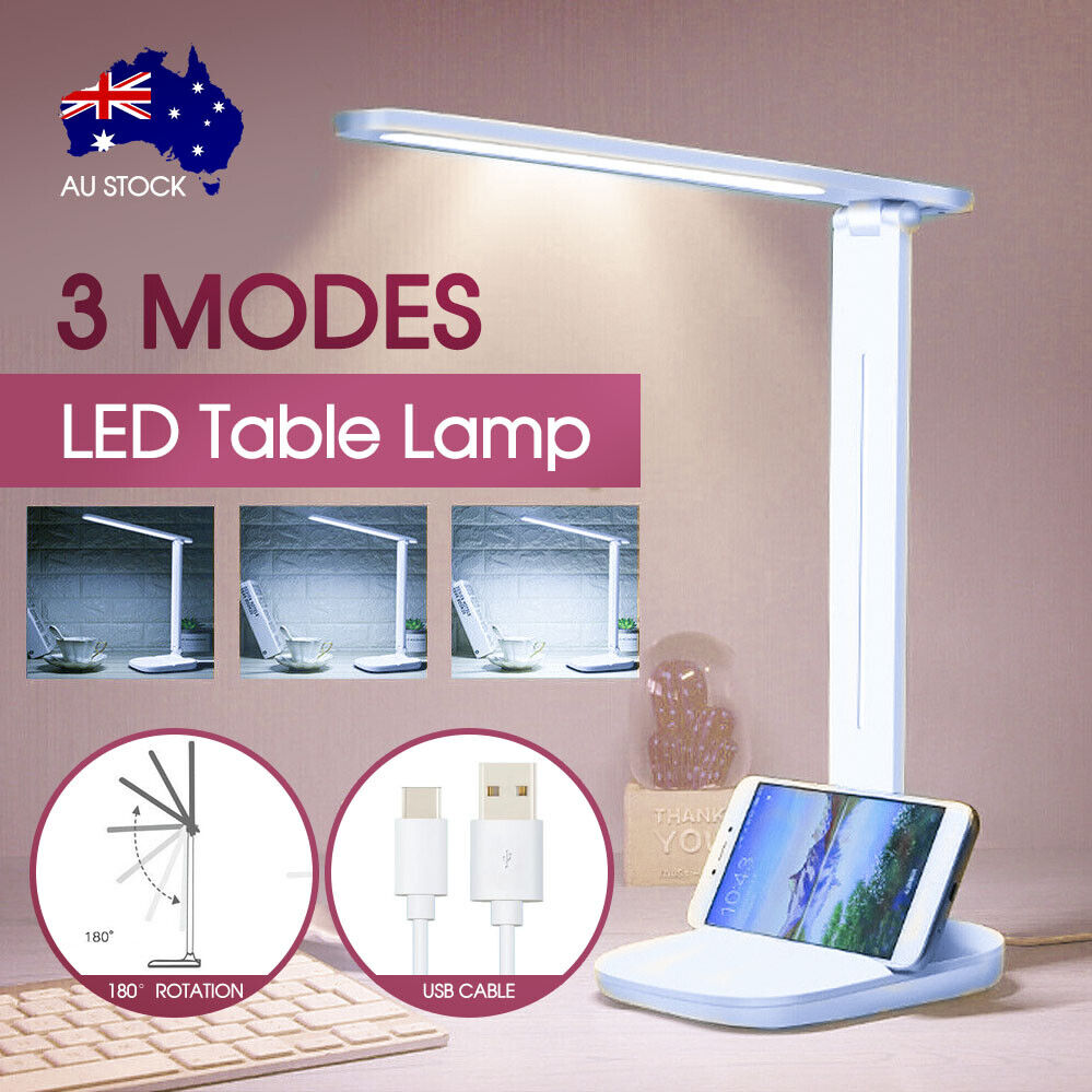 1X Touch LED Desk Lamp Bedside USB Ports Dimmable Study Reading Table Light AU
