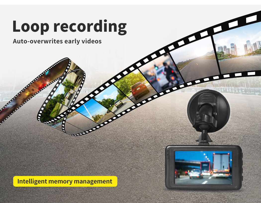 Manan Car Dash Camera Cam 1080P FHD 3"LCD Video DVR Recorder Camera 11 Languages