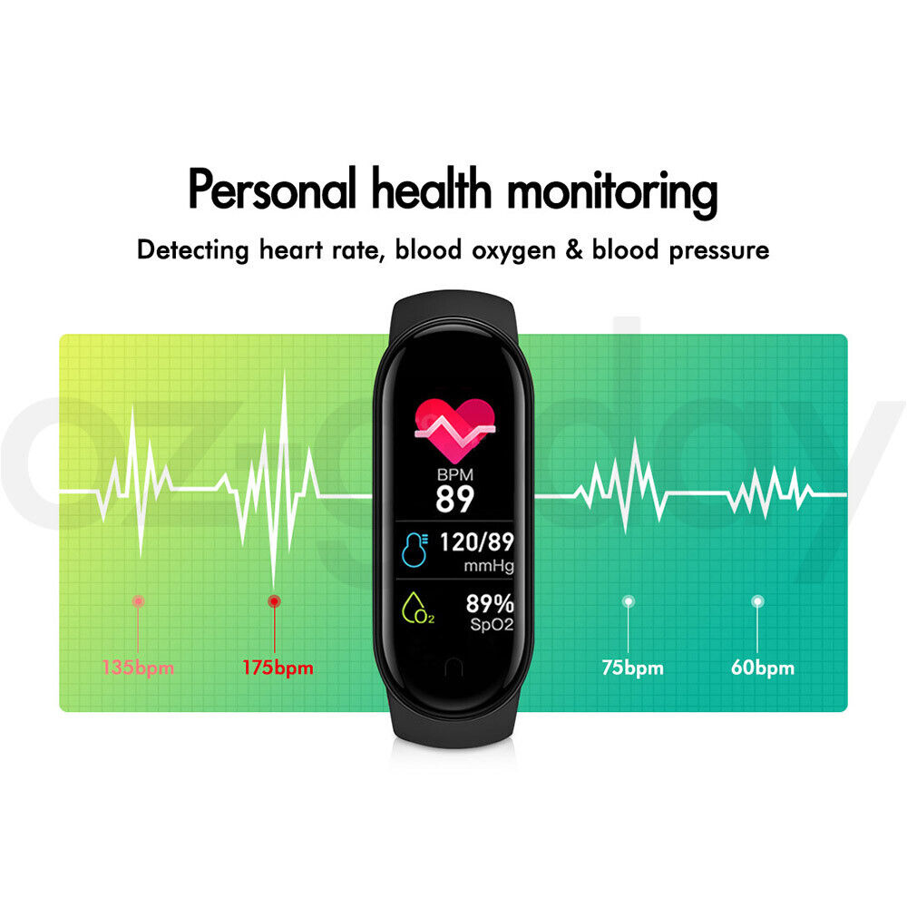 BLACK LORD Bluetooth Smart Bracelet Heart Rate Monitor Smart Watch Pedometer
