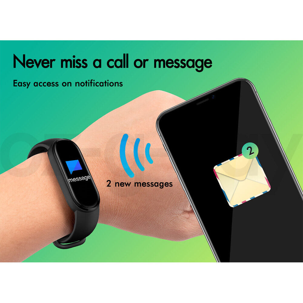 BLACK LORD Bluetooth Smart Bracelet Heart Rate Monitor Smart Watch Pedometer