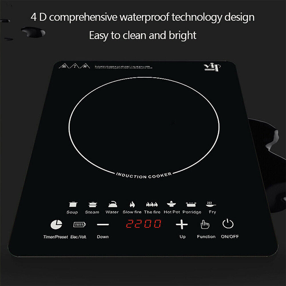 Portable Electric Induction Cooktop Stove Ceramic Cook Top AU Plug Touch Control