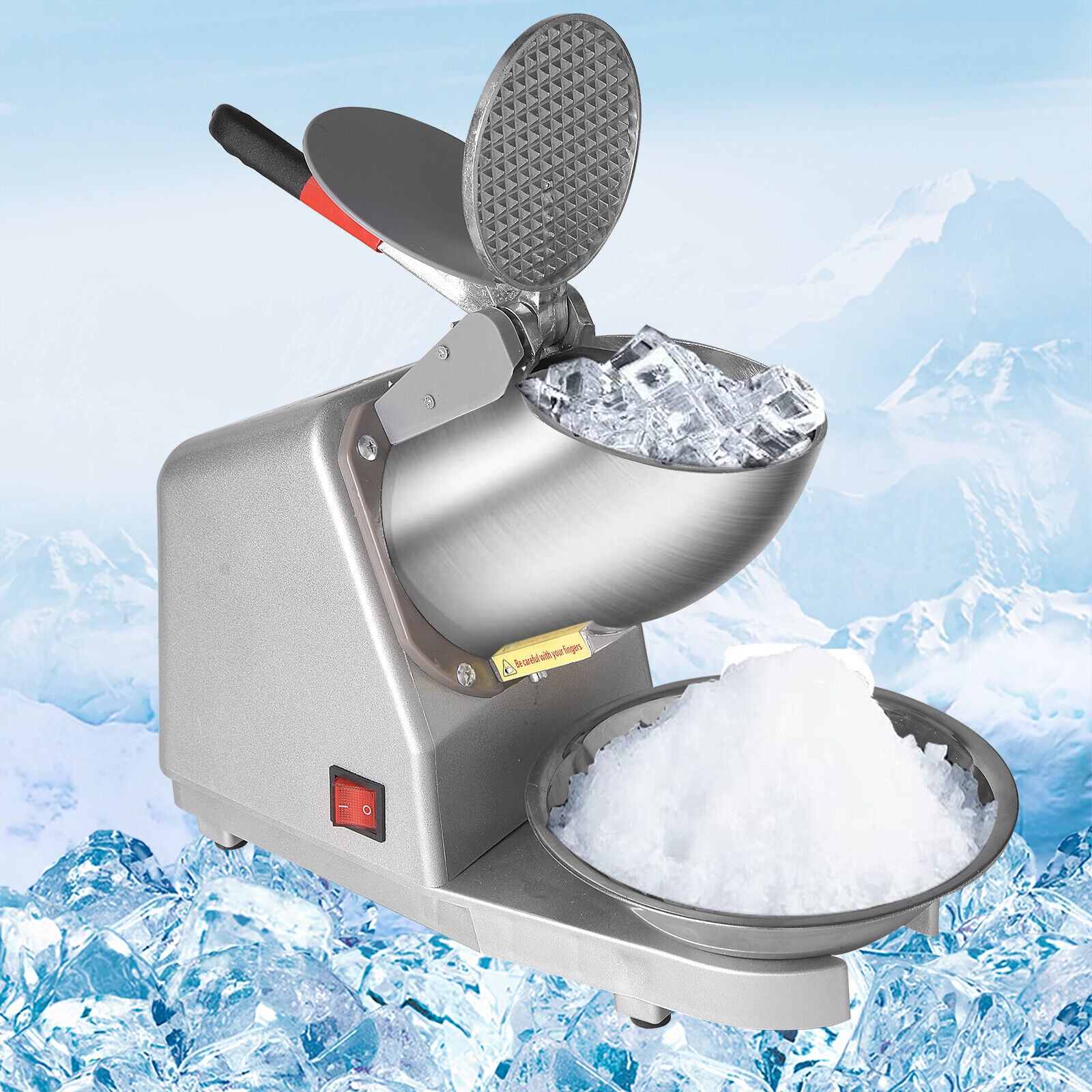 Upgraded Electric Ice Crusher Shaver Snow Cone Maker Commercial Machine 2200r/m