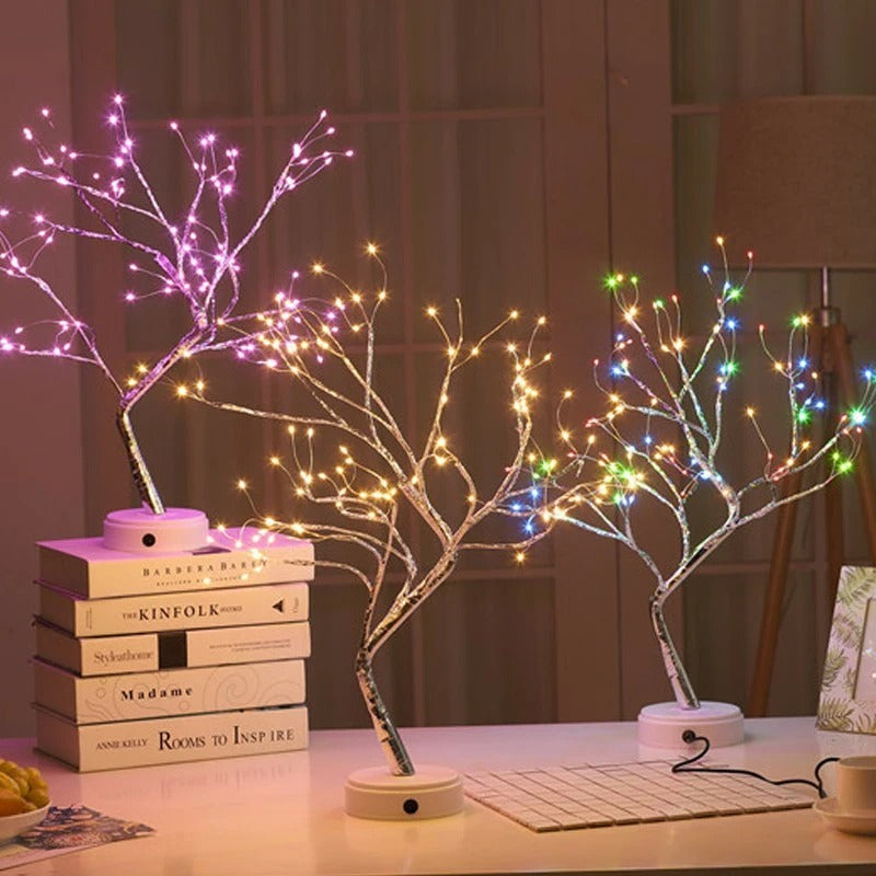 Enchanting Miniature Copper Wire LED Christmas Tree Lights for a Cozy and Festive Home Ambiance