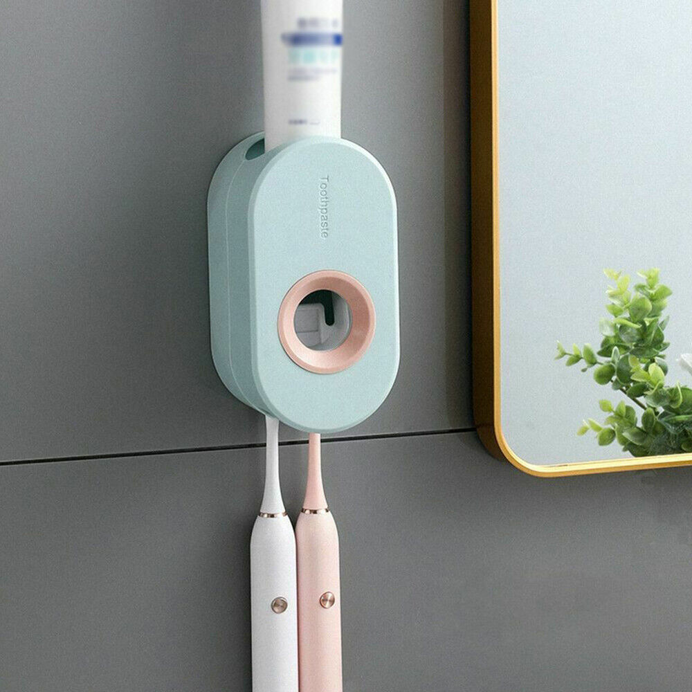 Toothbrush Holder Automatic Toothpaste Dispenser Bathroom Wall-mounted Rack
