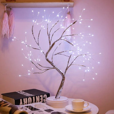 Enchanting Miniature Copper Wire LED Christmas Tree Lights for a Cozy and Festive Home Ambiance