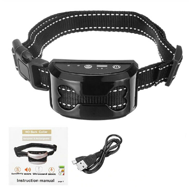 Anti Bark Vibrating Collar for Dogs - Rechargeable & Waterproof