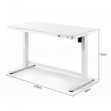 Electric Motorised Stepless Height Adjustable Sit Stand Desk W/Charging Ports Kid Safety Lock