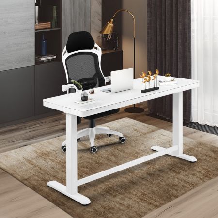 Electric Motorised Stepless Height Adjustable Sit Stand Desk W/Charging Ports Kid Safety Lock