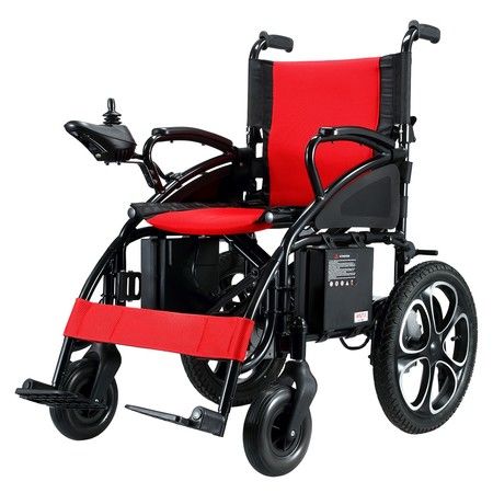 Electric Wheelchair Motorised Folding Mobility Scooter Lightweight Powerchair Red