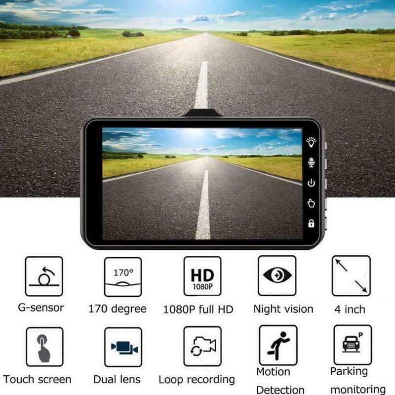 HD Dash Cam with Dual Lens Touchscreen