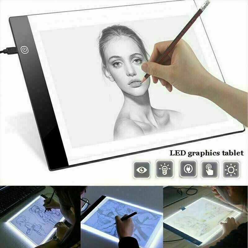 LED Drawing Board Pad - Adjustable Lighting - For Detailed Artists A4