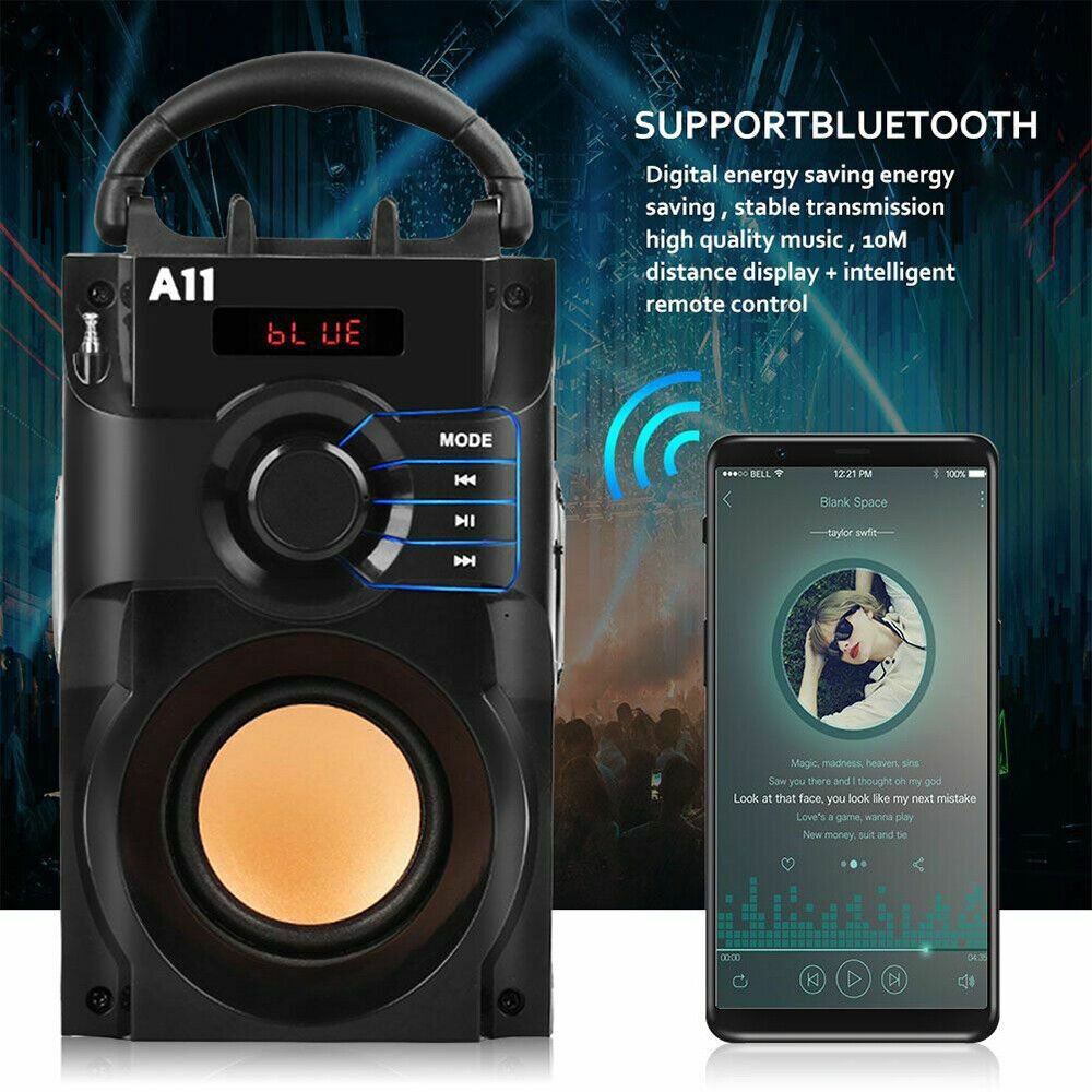 Portable Wireless Bluetooth Speaker Subwoofer FM/TF/USB