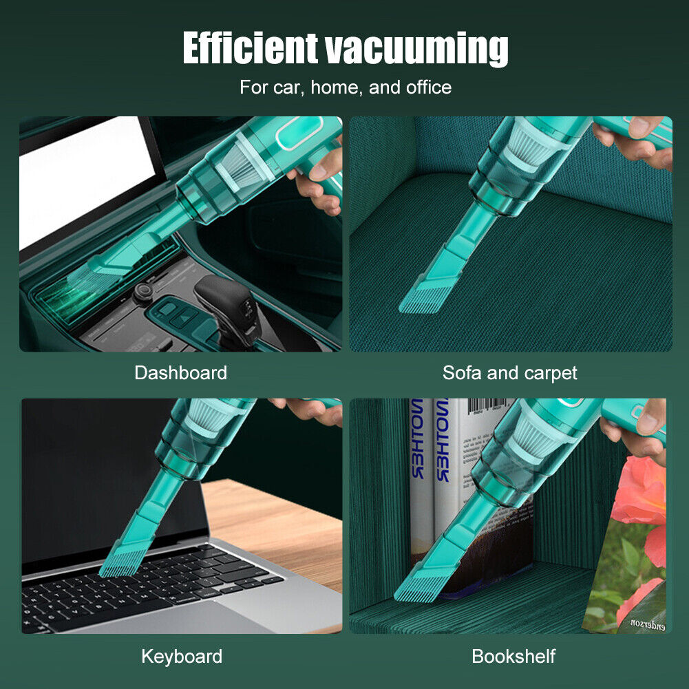 Mini Handheld Vacuum Cleaner with Wireless and USB Rechargeable Features - Car and Home Cleaning