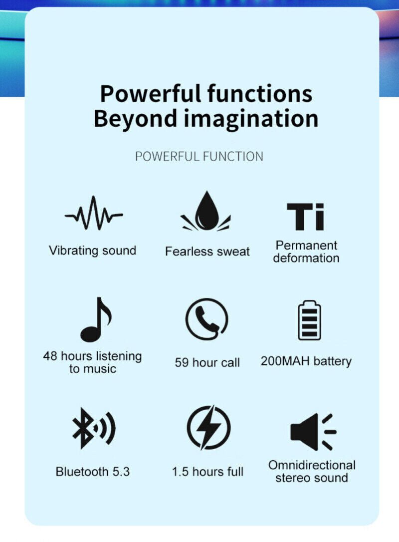 Waterproof Bone Conduction Headphones Wireless Bluetooth