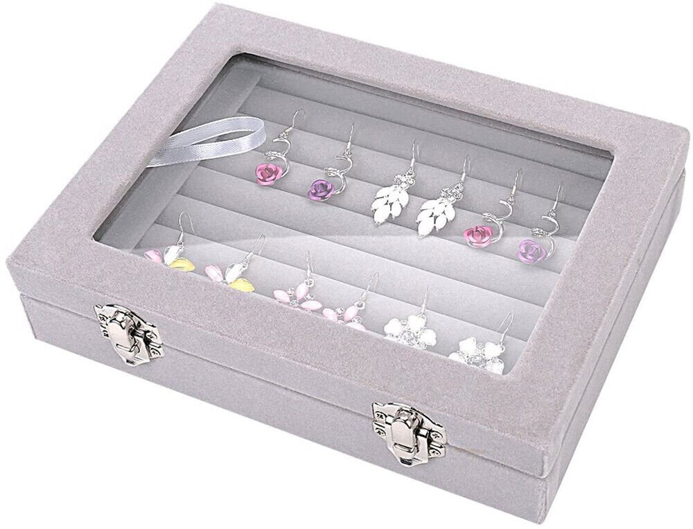 Jewelry Organizer Case Box Holder Storage in Leather
