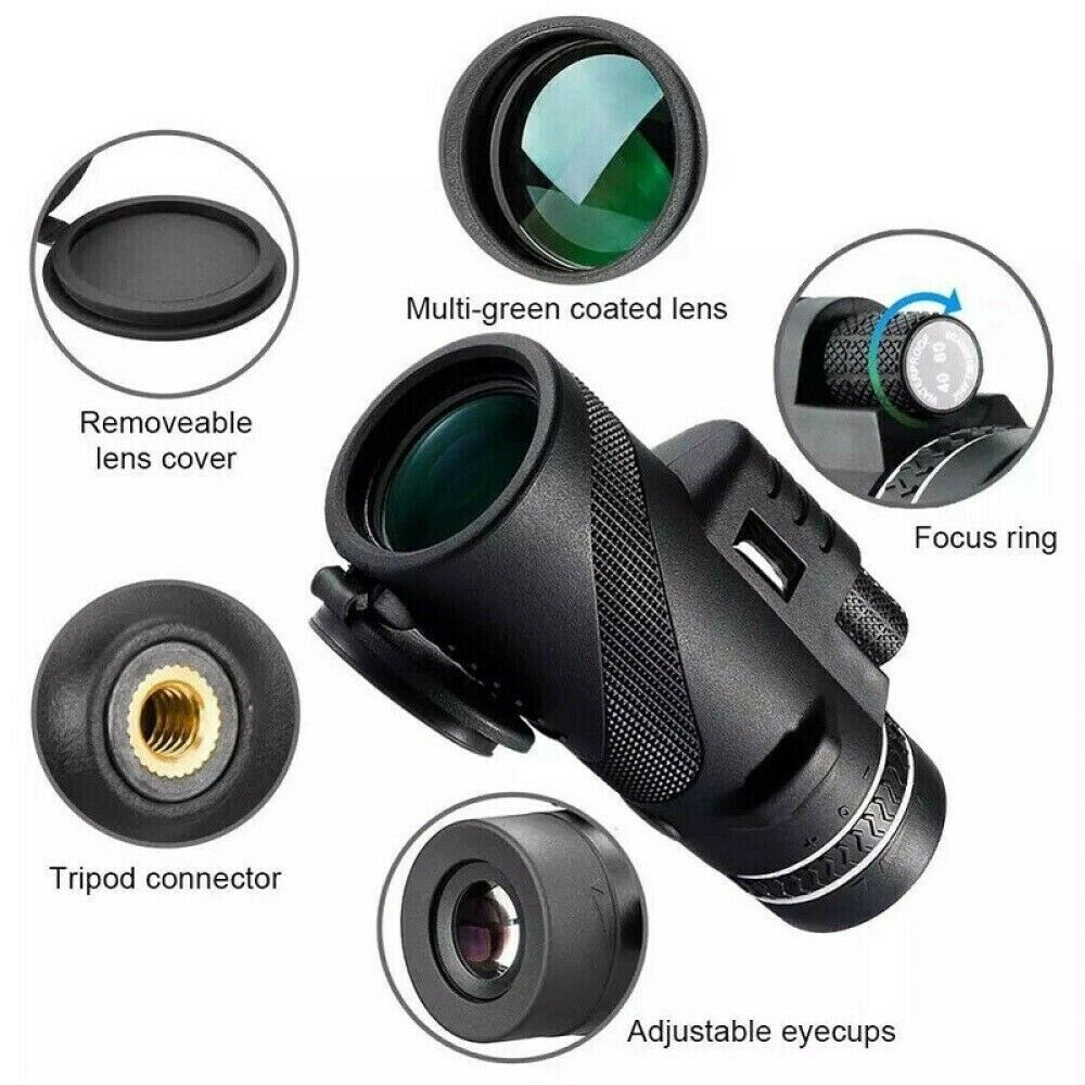 Night Vision Monocular Telescope with 80x100 Zoom for Smartphone