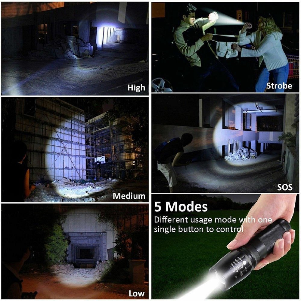 Professional LED Flashlight Set x2 / Waterproof