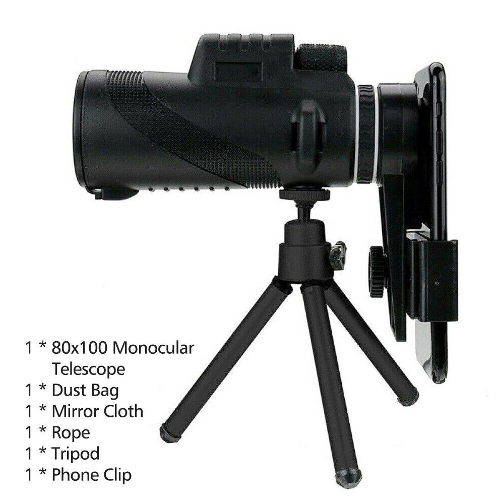 Night Vision Monocular Telescope with 80x100 Zoom for Smartphone