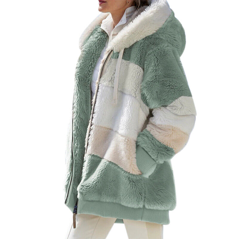 Cozy up with our Women's Plush Fleece Zip-Up Jacket - Available in Larger Sizes