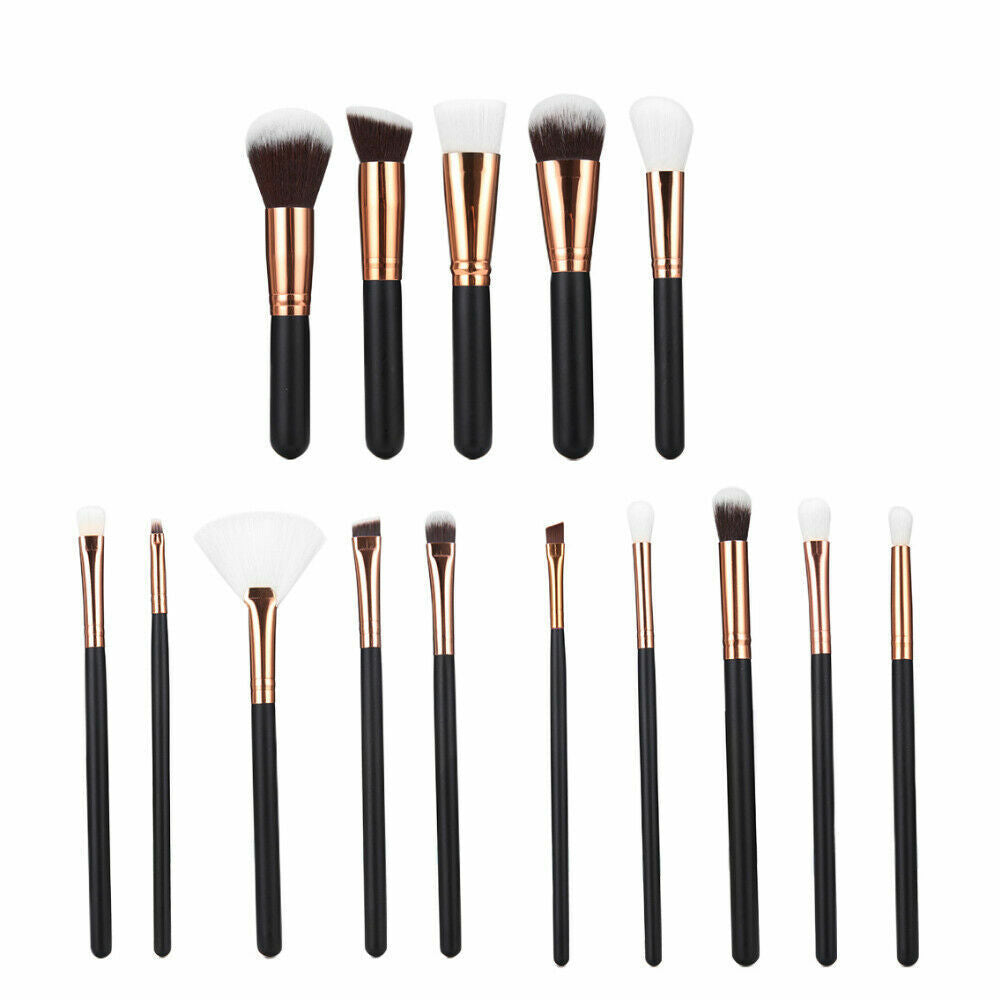 Complete your Look: 15-Piece Professional Makeup Brush Set for Face, Eyes, and Highlighting