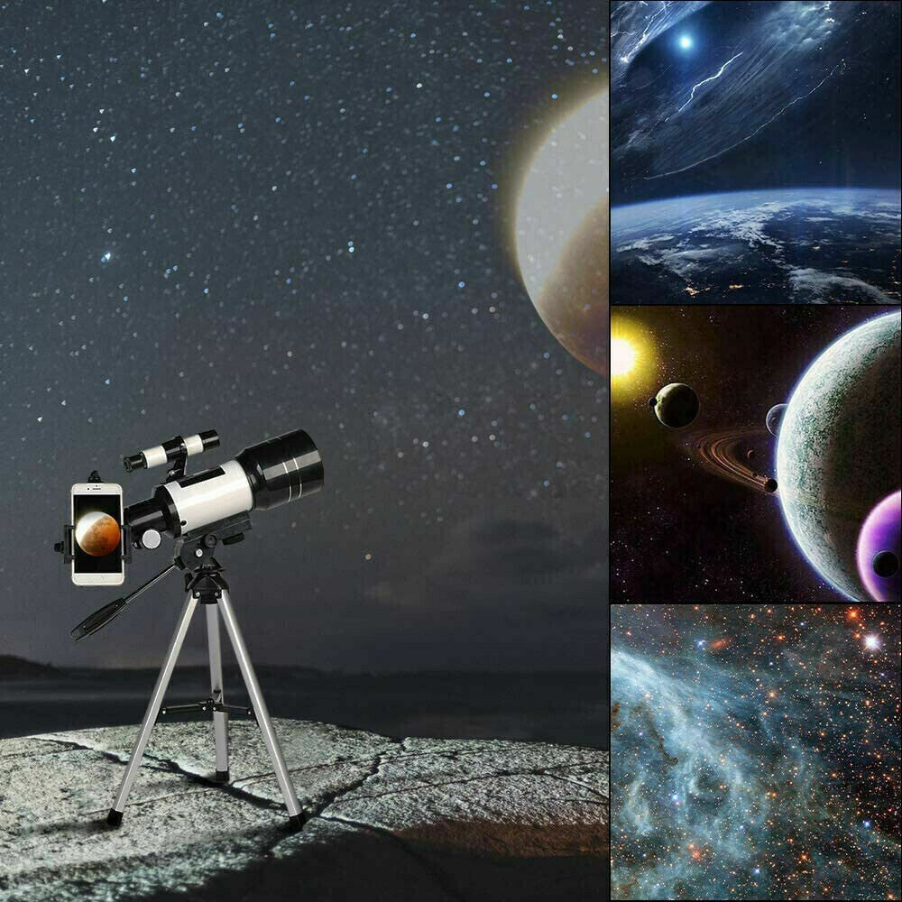 Starter Astronomical Telescope Zoom HD Smartphone Compatible w/ Tripod 70mm Kit