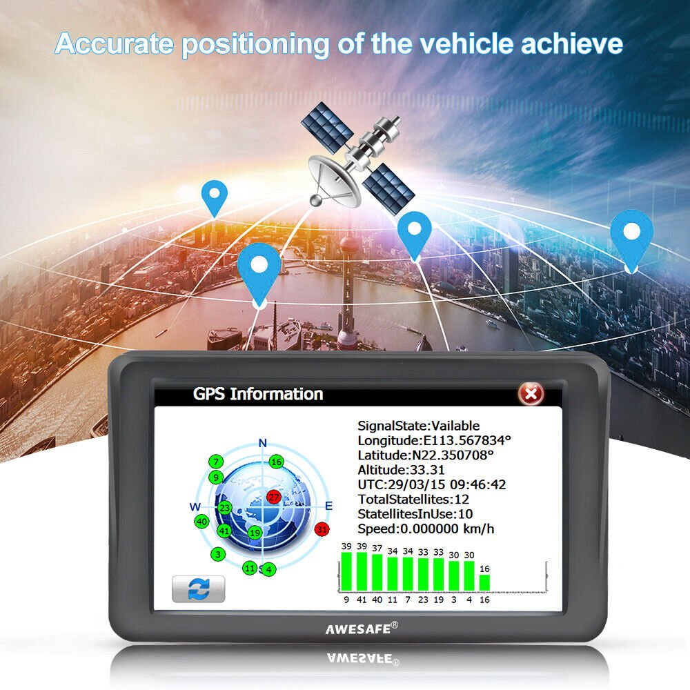 Maps GPS Navigator Sat Nav with Bluetooth+Reverse Camera