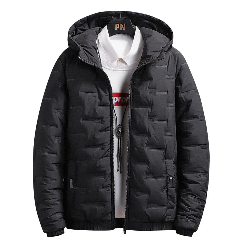 Stay Warm and Stylish this Winter with our Men's Thicken Puffer Down Jacket - The Perfect Hooded Coat for Cold Weather!