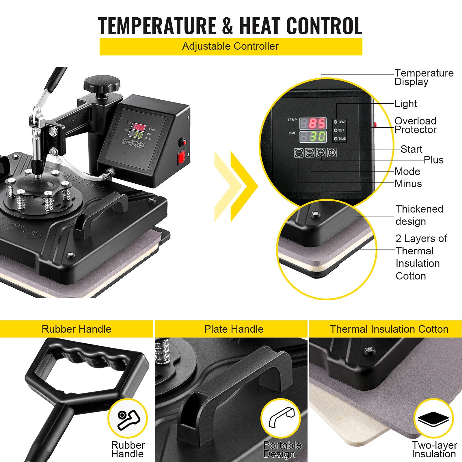 Heat Press Transfer T-Shirt Mug Hat Sublimation Printer Printing Machine 5 in 1