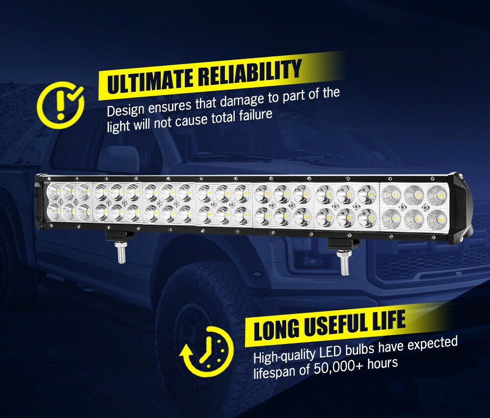 20inch Cree Led Light Bar Flood Spot Combo Offroad Work Driving 4WD Truck