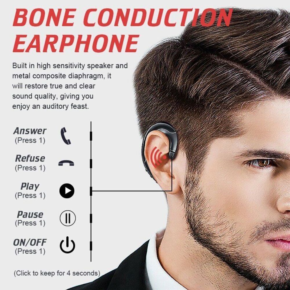 Bluetooth Bone Conduction Earphones Pair