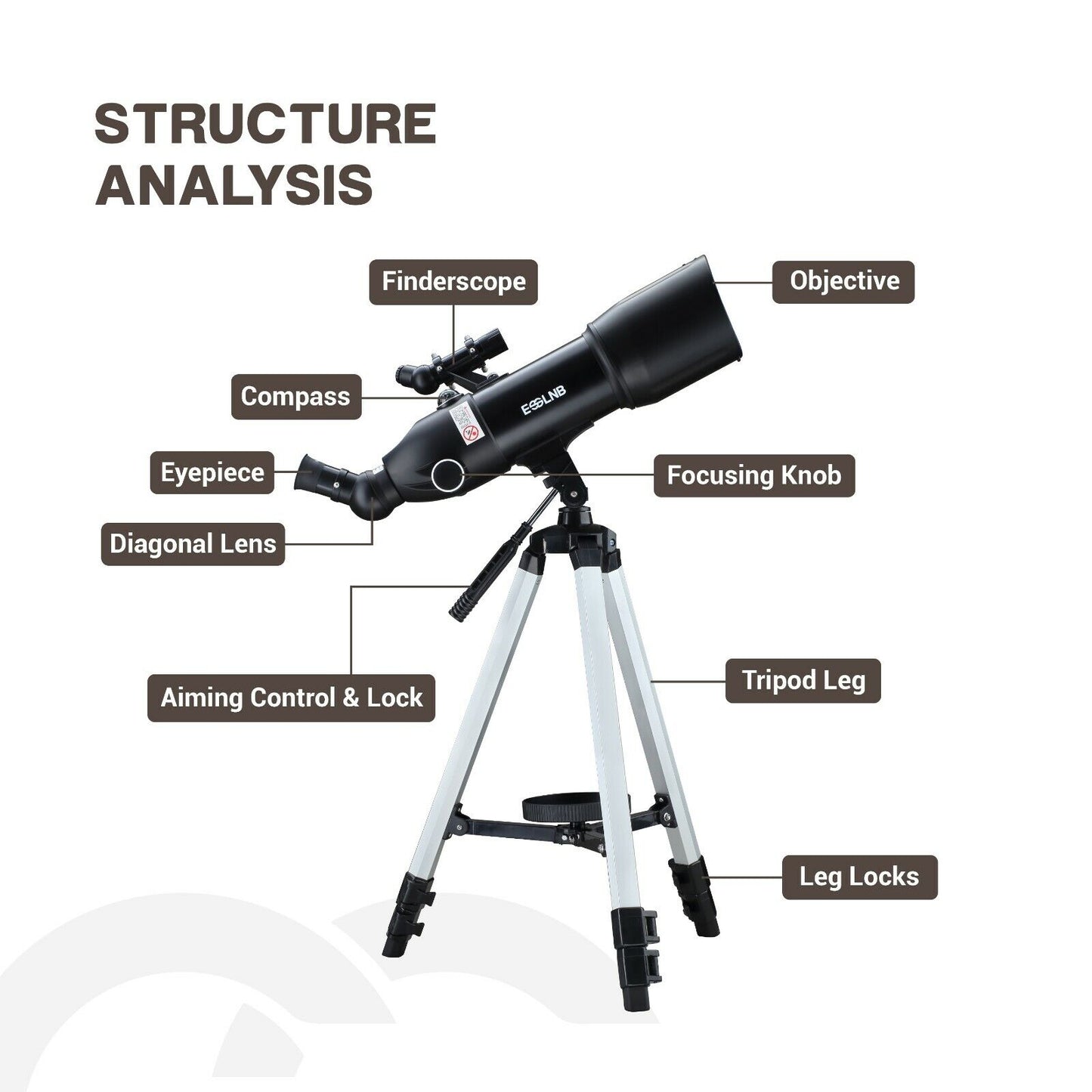Monocular Space Astronomical Telescope With Portable High Tripod