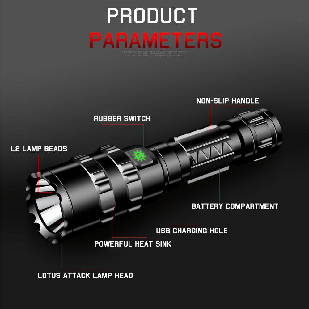 Tactical LED Torch Flashlight for Professional Use