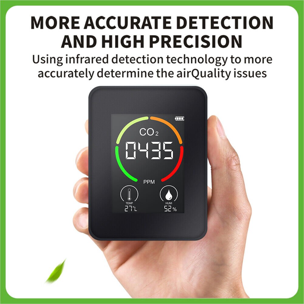 CO2 Air Detector Carbon Dioxide Monitor Temperature Humidity Detector Air Quality Test