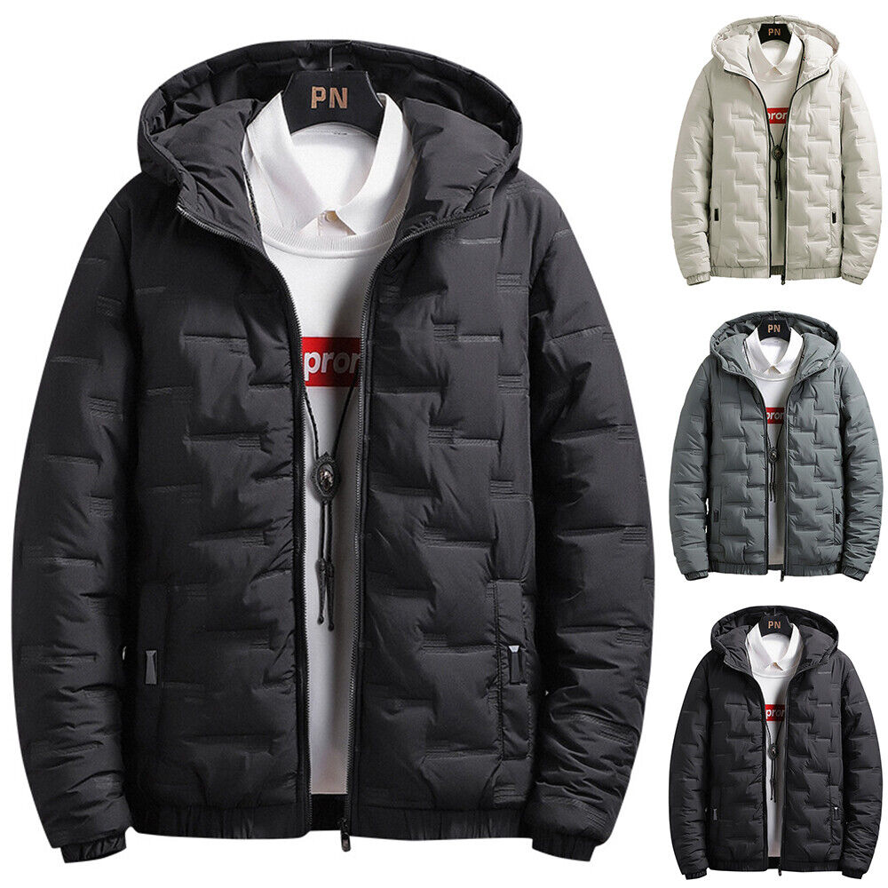 Stay Warm and Stylish this Winter with our Men's Thicken Puffer Down Jacket - The Perfect Hooded Coat for Cold Weather!