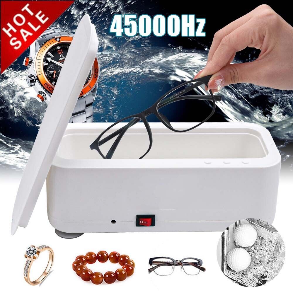 Sparkling Clean: Stainless Steel Ultrasonic Cleaner with Sonic Waves for Jewelry, Glasses, and Watches