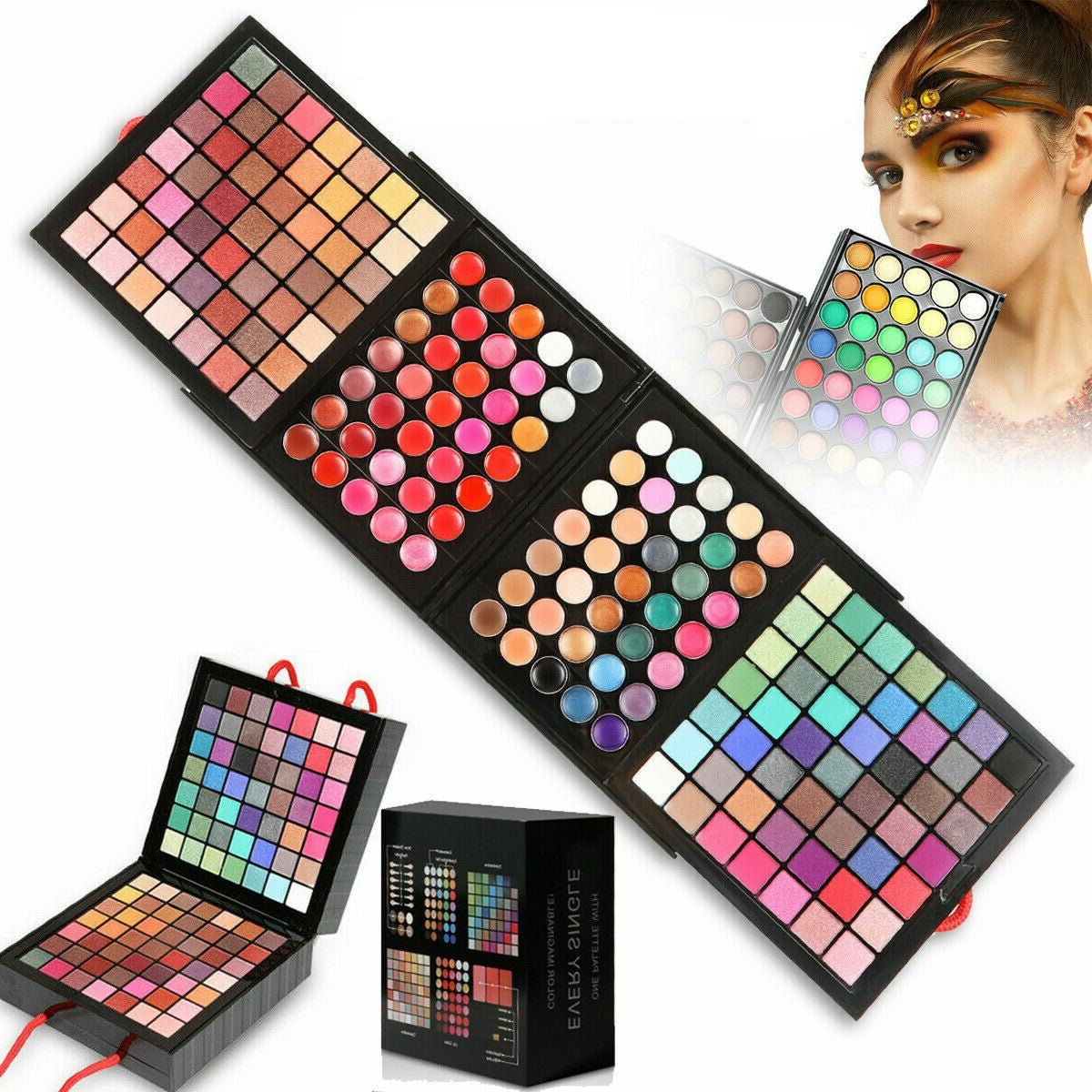 177-Color Makeup Kit: Cosmetic Set for Girls Featuring Eyeshadow Palette, Lipsticks, and Stylish Beauty Case