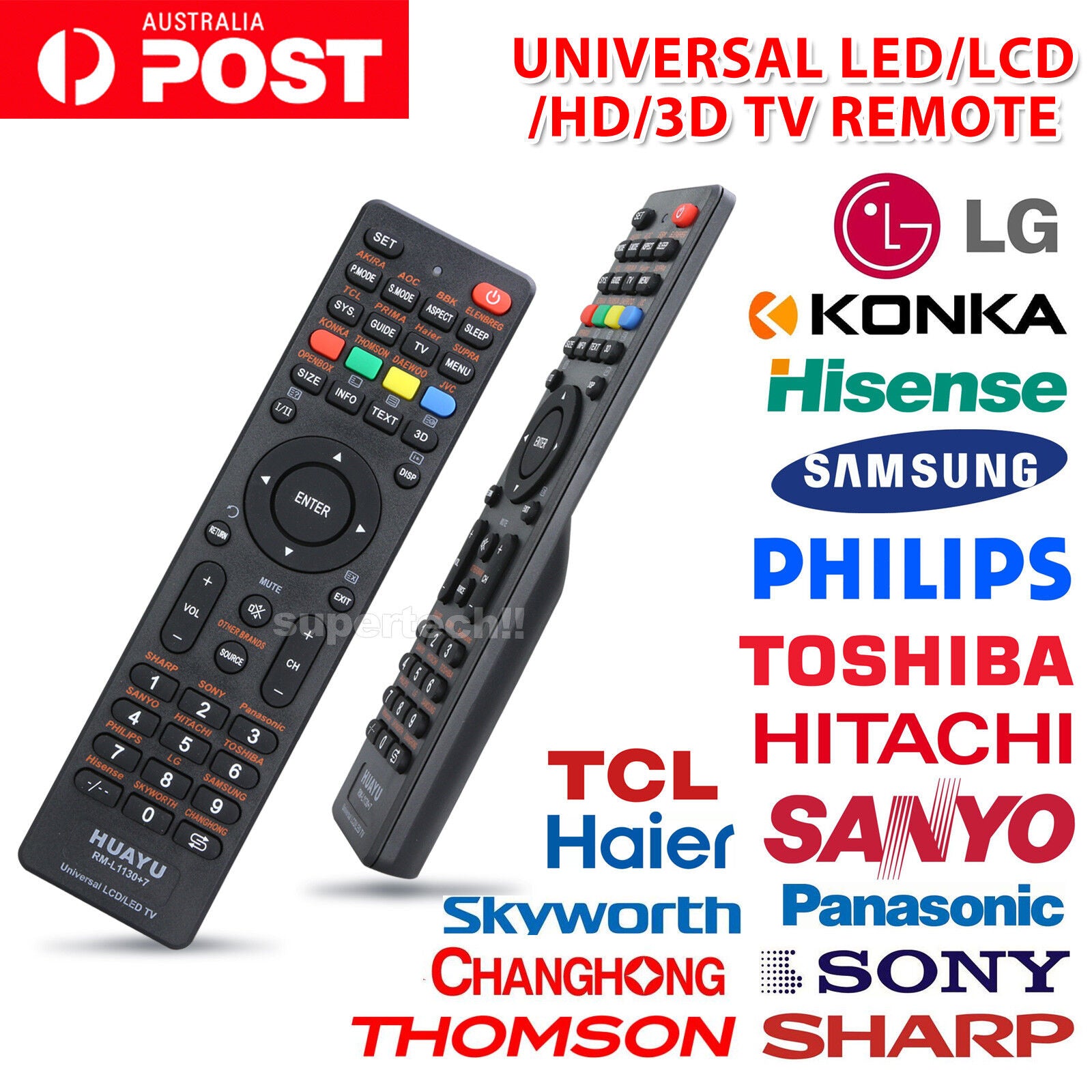 Universal Remote Control for LED/3D TVs: Compatible with HISENSE, KONKA, CHANGHONG, SKYWORTH, HITACHI, Haier and More