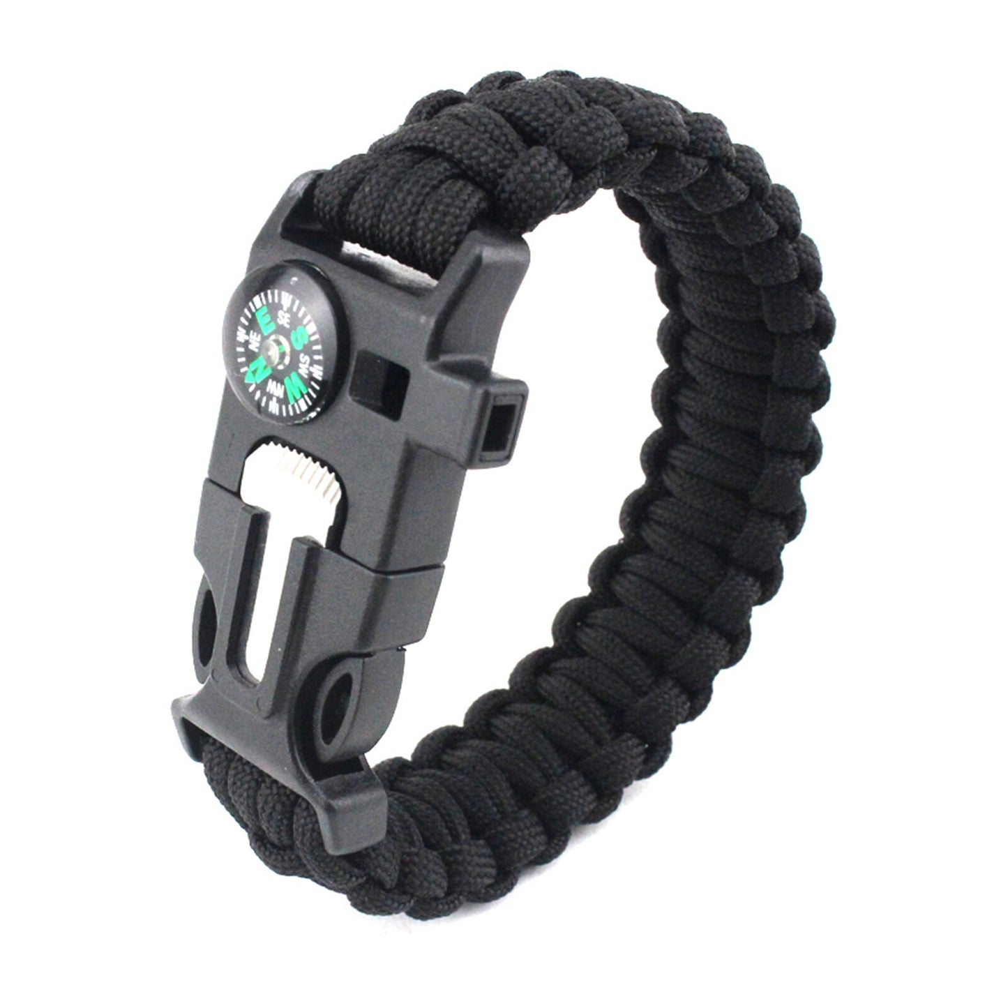 Survival Bracelet with Compass, whistle and fire starter