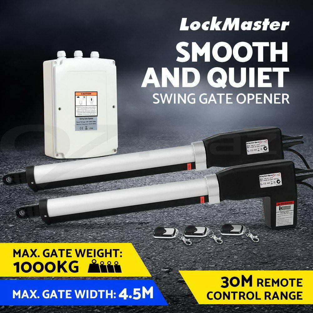 Swing Gate Opener Double Automatic Electric Kit Remote Control 1000KG