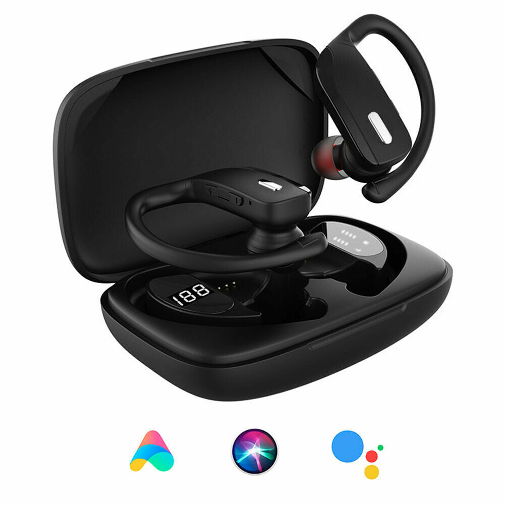 Wireless Bluetooth Earphones Headphones Sport Gym Earbuds with Mic Sweatproof & Waterproof